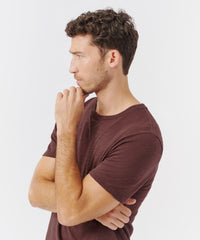 Chocolate Slub Jersey Crew Neck Tee | Men's Cotton Short Sleeve Tee by ATM Anthony Thomas Melillo