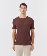 Chocolate Slub Jersey Crew Neck Tee | Men's Cotton Short Sleeve Tee by ATM Anthony Thomas Melillo