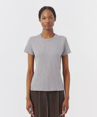 Cloud Grey Slub Jersey Schoolboy Crew Neck Tee | Women's Top by ATM Anthony Thomas Melillo