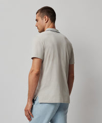 Dove Grey Classic Jersey Short Sleeve Polo with Tipping - Dove Grey | Men's Polo Shirt by ATM Anthony Thomas Melillo