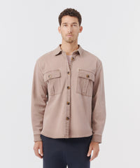Faded Mahogany Cotton Twill Shirt Jacket | Men's Shirt Jacket by ATM Anthony Thomas Melillo