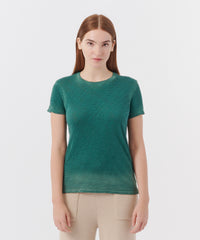 Forest Slub Jersey Schoolboy Crew Neck Tee | Women's Cotton Short Sleeve Tee by ATM Anthony Thomas Melillo