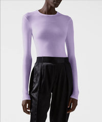French Violet Modal Rib Long Sleeve Crew | Women's Top by ATM Anthony Thomas Melillo