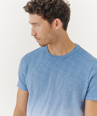 Harbor Blue Combo Slub Jersey Crew Neck Tee | Men's Cotton Short Sleeeve Tee by ATM Anthony Thomas Melillo