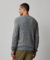 Heather Grey Combo Alpaca Blend Striped Cardigan - Heather Grey Combo | Men's Sweater by ATM Anthony Thomas Melillo