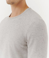 Heather Grey Donegal Donegal Waffle Long Sleeve Crew Neck Tee | Men's Cotton Short Sleeve Tee by ATM Anthony Thomas Melillo