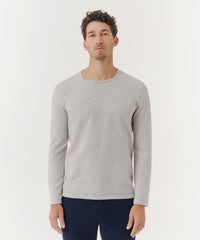 Heather Grey Donegal Donegal Waffle Long Sleeve Crew Neck Tee | Men's Cotton Short Sleeve Tee by ATM Anthony Thomas Melillo