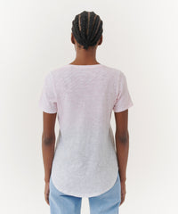 Juneberry/ Surf Combo Slub Jersey Classic V-Neck Tee | Women's Cotton Short Sleeve Tee by ATM Anthony Thomas Melillo