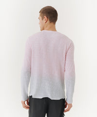 Juneberry/ Surf Combo Slub Jersey Long Sleeve Destroyed Wash Tee | Men's Cotton Long Sleeeve Tee by ATM Anthony Thomas Melillo