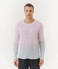 Juneberry/ Surf Combo Slub Jersey Long Sleeve Destroyed Wash Tee | Men's Cotton Long Sleeeve Tee by ATM Anthony Thomas Melillo
