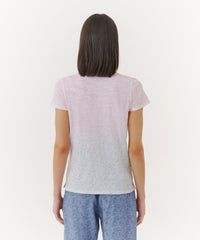 Juneberry/ Surf Combo Slub Jersey Schoolboy Crew Neck Tee | Women's Cotton Short Sleeve Tee by ATM Anthony Thomas Melillo