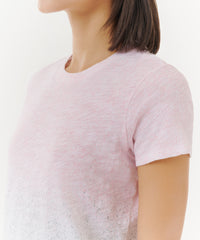 Juneberry/ Surf Combo Slub Jersey Schoolboy Crew Neck Tee | Women's Cotton Short Sleeve Tee by ATM Anthony Thomas Melillo