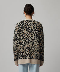 Leopard Jacquard Superfine Alpaca Blend Leopard Jacquard Cardigan | Women's Sweater by ATM Anthony Thomas Melillo