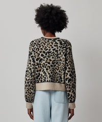 Leopard Jacquard Superfine Alpaca Blend Leopard Jacquard Pullover Sweater | Women's Sweater by ATM Anthony Thomas Melillo