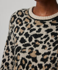 Leopard Jacquard Superfine Alpaca Blend Leopard Jacquard Pullover Sweater | Women's Sweater by ATM Anthony Thomas Melillo