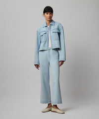 Light Denim Washed Denim Cropped Jacket | Women's Jacket by ATM Anthony Thomas Melillo