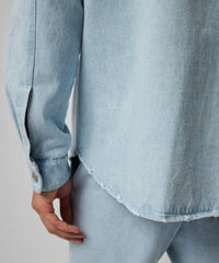 Light Denim Washed Denim Shirt Jacket - Light Denim | Men's Jacket by ATM Anthony Thomas Melillo