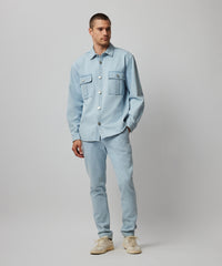 Light Denim Washed Denim Shirt Jacket - Light Denim | Men's Jacket by ATM Anthony Thomas Melillo