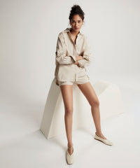 Linen Cotton Poplin Cargo Shorts | Women's Shorts by ATM Anthony Thomas Melillo