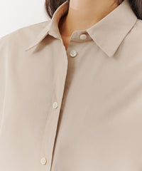 Linen Cotton Poplin Long Sleeve Oversized Shirt | Women's Top by ATM Anthony Thomas Melillo
