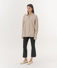Linen Cotton Poplin Long Sleeve Oversized Shirt | Women's Top by ATM Anthony Thomas Melillo