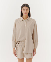 Linen Cotton Poplin Long Sleeve Oversized Shirt | Women's Top by ATM Anthony Thomas Melillo