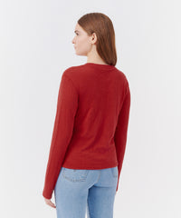 Lipstick Slub Jersey Long Sleeve Crop Tee | Women's Top by ATM Anthony Thomas Melillo