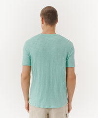 Mediterranean Green Slub Jersey V-Neck Tee | Men's Cotton Short Sleeeve Tee by ATM Anthony Thomas Melillo