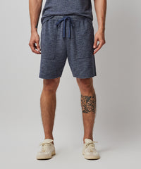 Navy Mouline Pique Mouline Pull-On Shorts - Navy Mouline | Men's Shorts by ATM Anthony Thomas Melillo