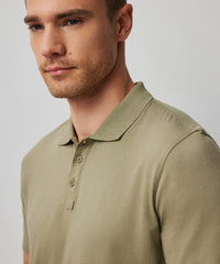 Oil Green Classic Jersey Short Sleeve Polo - Oil Green | Men's Polo Shirt by ATM Anthony Thomas Melillo