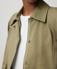 Oil Green Washed Cotton Twill Swing Jacket | Women's Jacket by ATM Anthony Thomas Melillo