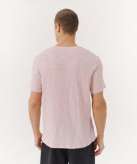 Pale Summer Rose Slub Jersey V-Neck Tee | Men's Cotton Short Sleeeve Tee by ATM Anthony Thomas Melillo