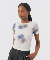 Pink Lilac Combo Slub Jersey Schoolboy Crew Neck Tee | Women's Cotton Short Sleeve Tee by ATM Anthony Thomas Melillo
