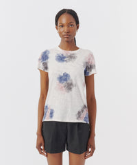 Pink Lilac Combo Slub Jersey Schoolboy Crew Neck Tee | Women's Cotton Short Sleeve Tee by ATM Anthony Thomas Melillo