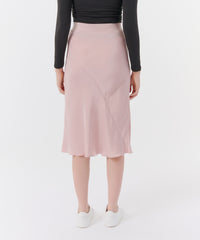 Pink Lilac Matte Silk Charmeuse Bias Midi Skirt | Women's Skirt by ATM Anthony Thomas Melillo