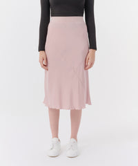 Pink Lilac Matte Silk Charmeuse Bias Midi Skirt | Women's Skirt by ATM Anthony Thomas Melillo