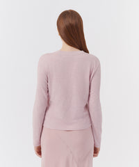 Pink Lilac Slub Jersey Long Sleeve Crop Tee | Women's Cotton Short Sleeve Tee by ATM Anthony Thomas Melillo