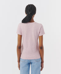 Pink Lilac Combo Slub Jersey Schoolboy Crew Neck Tee | Women's Cotton Short Sleeve Tee by ATM Anthony Thomas Melillo