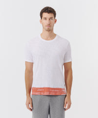 Pumpkin Combo Slub Jersey Crew Neck Tee | Men's Cotton Short Sleeve Tee by ATM Anthony Thomas Melillo