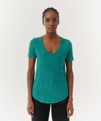 Rainforest Slub Jersey Classic V-Neck Tee | Women's Cotton Short Sleeve Tee by ATM Anthony Thomas Melillo