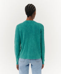 Rainforest Slub Jersey Long Sleeve Destroyed Wash Crop Tee | Women's Cotton Long Sleeve Tee by ATM Anthony Thomas Melillo
