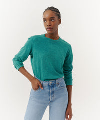 Rainforest Slub Jersey Long Sleeve Destroyed Wash Crop Tee | Women's Cotton Long Sleeve Tee by ATM Anthony Thomas Melillo