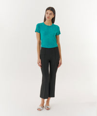 Rainforest Slub Jersey Schoolboy Crew Neck Tee | Women's Cotton Short Sleeve Tee by ATM Anthony Thomas Melillo