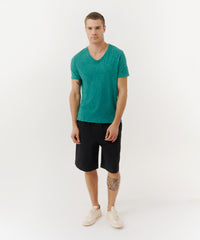 Rainforest Slub Jersey V-Neck Tee | Men's Cotton Short Sleeve Tee by ATM Anthony Thomas Melillo