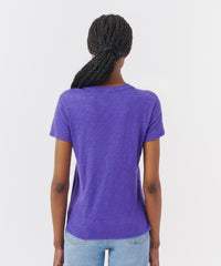 Royal Purple Slub Jersey Schoolboy Crew Neck Tee | Women's Top by ATM Anthony Thomas Melillo