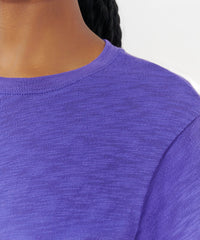 Royal Purple Slub Jersey Schoolboy Crew Neck Tee | Women's Top by ATM Anthony Thomas Melillo