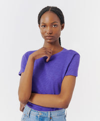 Royal Purple Slub Jersey Schoolboy Crew Neck Tee | Women's Top by ATM Anthony Thomas Melillo