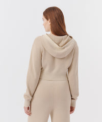 Soft Fawn Cotton Cashmere Long Sleeve Hoodie | Women's Top by ATM Anthony Thomas Melillo