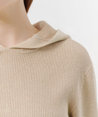 Soft Fawn Cotton Cashmere Long Sleeve Hoodie | Women's Top by ATM Anthony Thomas Melillo