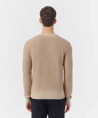 Soft Fawn Cotton Cashmere Long Sleeve Raglan Crew Neck Tee | Men's Sweater by ATM Anthony Thomas Melillo